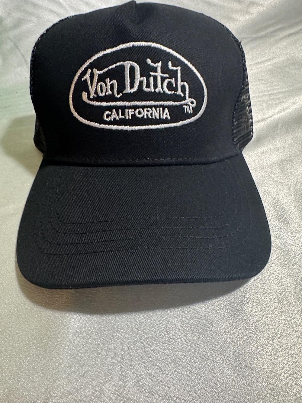 Von Dutch Black Trucker Cap with White Logo Embroidery🔥New!